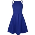thumbnail image 3 of FANCYINN Women’s Casual Short Dress Spaghetti Strap Backless Mini Skater Graduation Dress Royal Blue XS, 3 of 6