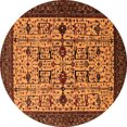 thumbnail image 1 of Ahgly Company Indoor Round Oriental Orange Traditional Area Rugs, 6' Round, 1 of 4