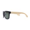 thumbnail image 3 of Eco Friendly Bamboo Wood Arm Rectangle Horn Rim Keyhole Sunglasses Black - Solid Green, 3 of 4