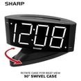 thumbnail image 2 of Reloj despertador Sharp Home con base giratoria digital LED, color negro y blanco, 2 of 6