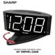 thumbnail image 2 of Reloj despertador Sharp Home con base giratoria digital LED, color negro y blanco, 2 of 6