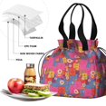 thumbnail image 4 of Pioneer Flower Floral Print Pattern Drawstring Lunch Bag Women - Drawstring Lunch Bag Insulated for Work Office - Stain-Resistant Large Lunchbags for Women with Multi-Pockets, 4 of 6