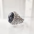 thumbnail image 2 of Snowflake Obsidian Mans Ring, Natural Snowflake Obsidian, Gents Ring, Silver Jewelry, 925 Silver Ring, Gift, Heavy Mens Ring, Arabic Design, Ottoman Style Ring, Christmas, Turkey Mens Signet Ring, 2 of 8