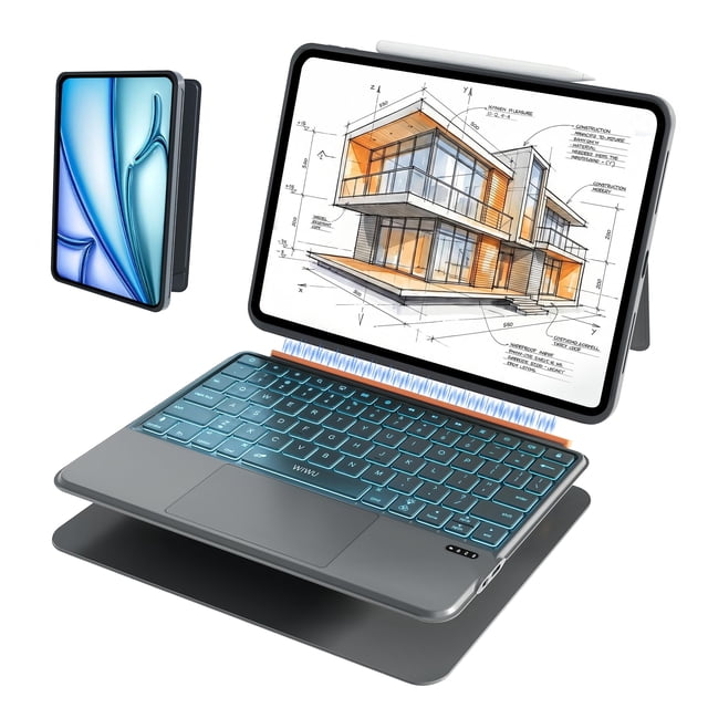Funda con teclado WIWU para iPad Air de 11 pulgadas (2026) con teclas retroiluminadas