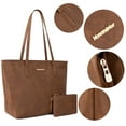 thumbnail image 3 of Montana West Tote Bags Vegan Leather Purses and Handbags for Women Top Handle Ladies Shoulder Bags, Brown, 3 of 7