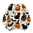 thumbnail image 4 of XUNKUSGA Halloween Sweatshirt Kids Casual Crew Neck Long Sleeve Unisex Fleece Loose Pullover Tops Fashion All Over Graphic Tees for Boys Girls 1-2 Years, 4 of 5