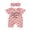 Pink, variant on Newborn Baby Girl My First Fathers Day Outfit Baby Girl Summer Clothes Ribbed Romper Letter Embroidery Rose Print Short Sleeve Jumpsuit and Bow Headband 2Pcs Set