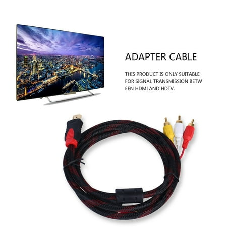 Sony Video Cables - 5ft HDMI Male to RCA Video Audio AV Cable Adapter for PS3 PS4 Xbox One Wii