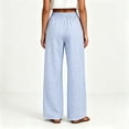 thumbnail image 3 of Lmnyox High Waist Pants for Women Wide Leg Lightweight Plaid Lounge Trousers Summer Travel Pants with Pockets, 3 of 8