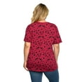thumbnail image 5 of Women's Plus Size Minnie Mouse T-Shirt Hearts All-Over Hearts Print Red Tee, 5 of 8
