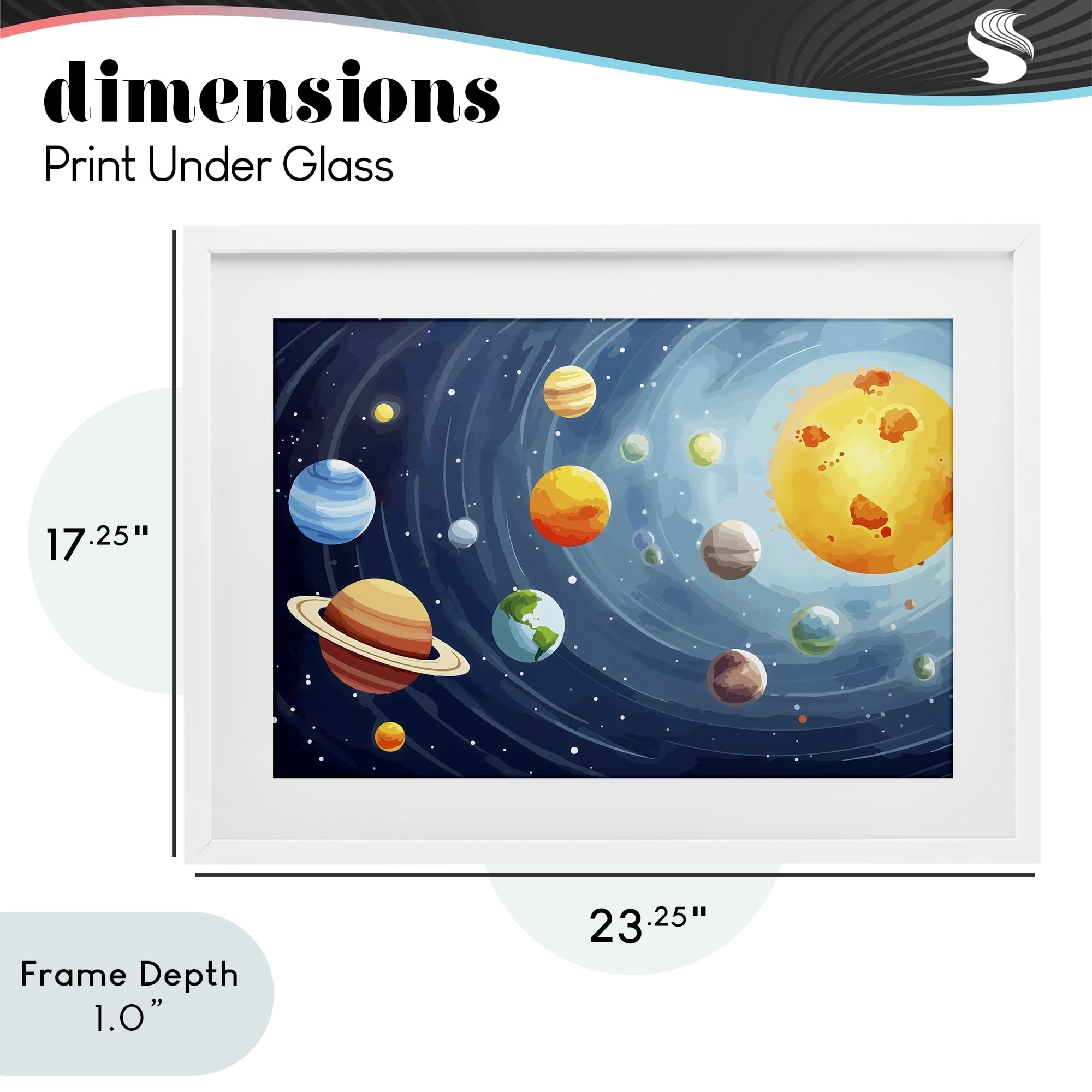 Stupell Industries Solar System Planets Orbit White Framed Print Under Glass, design by Creative Studio