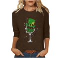 thumbnail image 2 of T-Shirt Ample à Manches Trois-Quarts et Col Rond Imprimé pour la Saint-Patrick pour Femmes, 2 of 6