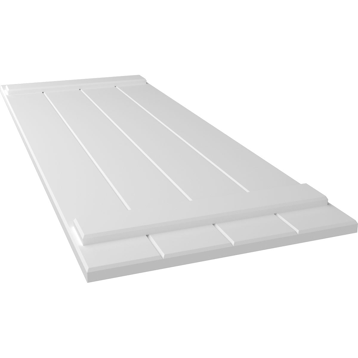 Ekena Millwork 21 1/2"W x 47"H True Fit PVC Four Board Joined Board-n-Batten Shutters, Unfinished (Per Pair - Hardware Not Included)