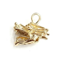 New 14k yellow Gold 3D dragon head Pendant solid gift fine jewelry unisex 7.7g