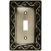 Brainerd Leaf and Vine Single-Switch Wall Plate, Brushed Satin Pewter