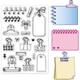 thumbnail image 1 of Set de sellos transparentes de silicona para planificador - Clips, etiquetas, sello de goma - 4,3 x 6,3 x 0,12 pulgadas, 1 of 8