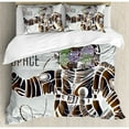 thumbnail image 3 of Outer Space Twin Size Duvet Cover Set, Funny Love Quote with a Floral Head Cosmonaut Pilot Man Humor Illustration, Decorative 2 Piece Bedding Set with 1 Pillow Sham, Multicolor, by Ambesonne, 3 of 3