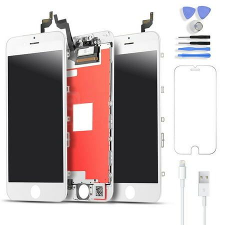 iPhone 6s Screen Repair Kit w/ Tools (White) LCD Touch Screen Display Assembly and Replacement | Replace Cracked, Broken, Dead Pixels | Easy to Follow Youtube (Best Iphone Screen Replacement)