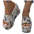 thumbnail image 3 of Bmisegm Women's Summer Fashion Retro Open Toe Slope Heel Thick Bottom Beach Outer Wear Large Size Sandals Slippers Womens Sandals Summer White 9, 3 of 5