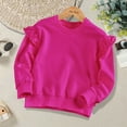 thumbnail image 3 of LNMQLPDBS Cute Tops for Girls Puff Long Sleeve Crewneck Shirts Ruffle Shoulder Solid Color Tops Toddler Girl Sweatshirt Trendy Casual Baby Girl Clothes for Vacation Party Hot Pink 8-12 Years, 3 of 4