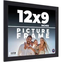 12x9 Frame Black Real Wood Picture Frame Width 0.75 inches | Interior Frame Depth 0.5 inches | Noir
