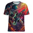 thumbnail image 5 of Astronauts Play Guitar in Space Women's T-Shirt Short Sleeve T Shirts Tops Tee Ladies Loose T, 5 of 6