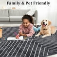 thumbnail image 6 of Garvee Modern Geometric Stripe Area Rug 10'x13' Washable Rug Non-Slip Stain Resistant Indoor Carpet for Living Room Bedroom Office Dining Room, Dark Gray, 6 of 8