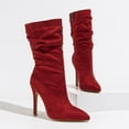 thumbnail image 5 of UngA Women'S Cowboy Boots Women's Back Lace Up High Heel Platform Knee High Boots Red,5.5, 5 of 7