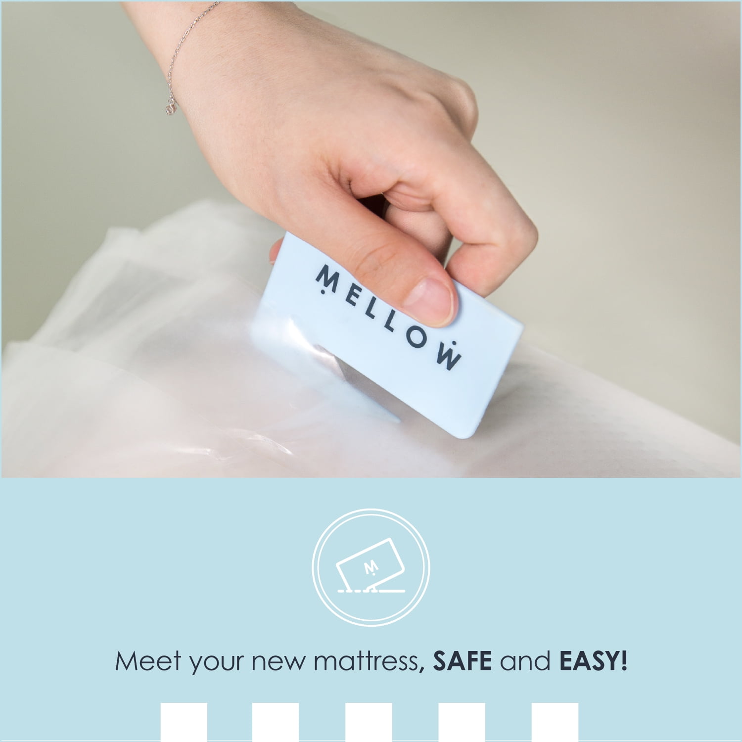 Mellow 8" Marshmallow Memory Foam Mattress, Plush Pillow Top, Queen