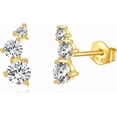 thumbnail image 2 of Moissanite Stud Earrings 14K Solid Yellow Gold Heart Earring Jewelry Gifts for Women(1.50 Carat, Heart 8MM), 2 of 7