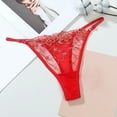 thumbnail image 2 of Gvdentm Women Floral Lace Panties Cheeky Hipster Bikini Underwear Sexy Tangas(Red,L), 2 of 3