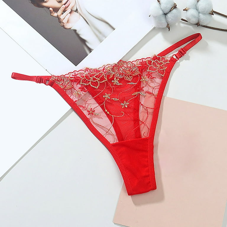 eczipvz Lingerie for Women Womens In The Waist Is Pure Cotton Hollow Out  And Raise The Pure Brief Panties,Red 