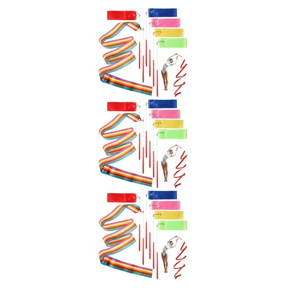 Youkk 6x Lightweight And Flexible Joint Dance Ribbon For Easy Maneuvering Fine Stitching Gymnastics Ribbon 3Set