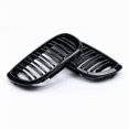 thumbnail image 5 of Car Front Kidney Grill Gloss Black Double Slat Hood Grille Racing Grills for BMW 3 Series E46 4 Door 2002-2005 Car Replacement, 5 of 5