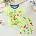 thumbnail image 2 of Paguaki Infant Toddler Boy Clothes 2pcs Short Sleeve T-Shirt Top Casual Shorts Dinosaur Outfits, 2 of 5