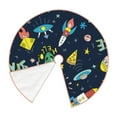 thumbnail image 3 of Salouo Funny Spaceships Christmas Tree Skirt 30" Farmhouse Christmas Decorations Snowman Xmas Tree Skirt Tree Mat for Holiday Party Decor, 3 of 8