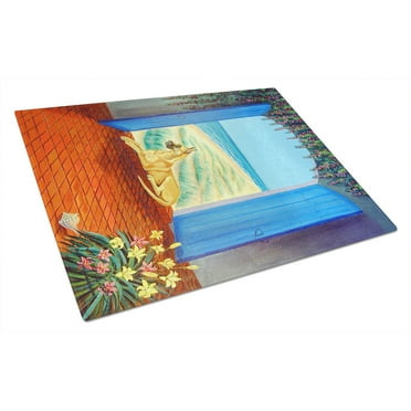 Caroline's Treasures Great Dane Glass Cutting Board Large