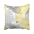 thumbnail image 1 of BSDHOME Gold Exotic Pattern With Yellow Gray Palm Leaves On White Hand Draw Silhouette Tree Beach Pillowcase 18x18 inch, 1 of 1