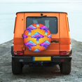 thumbnail image 6 of Salouo Magic Mushrooms Print Spare Tire Cover 14-17 inch Spare Tire Protector Universal Tough Tire Wheel Cover for Trailer SUV and Truck-16 inch, 6 of 6