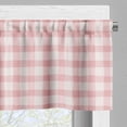 thumbnail image 3 of Ambesonne Abstract Valance Pack of 2, Pastel Gingham Checkered, 54"X12", Pale Pink Rose, 3 of 5