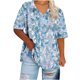 thumbnail image 2 of Karight Plus Size Women Tunic Tops Short Sleeve Tshirts Floral Printed V Neck T Shirt Plus Size Vacation Beach Blouse, 2 of 4
