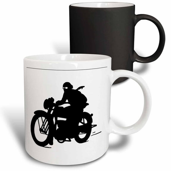 3drose, Man Riding Motorcycle, 11oz Magic Transforming Mug