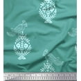 thumbnail image 1 of Soimoi Rayon Fabric Leaves,Bird & Floral Block Print Sewing Fabric Yard 42 Inch Wide, 1 of 3