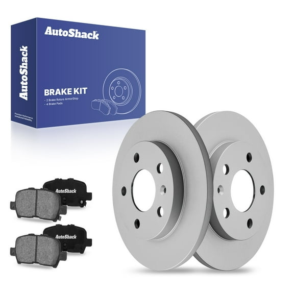 AutoShack 10.63" (269.9 mm) Rear Solid Brake Rotors Coated   Ceramic Brake Pads | Replacement for 2010-2013 Chevrolet Impala 2005-2009 Buick LaCrosse | 6-PC Brake Kit | ArmorStop