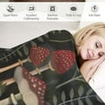 thumbnail image 3 of PIKWEEK Mushroom Fern Leaves Throw Blanket Gifts for Her Women Girls Cute Mushroom Gifts Aesthetic Botanic Blanket Cozy Flannel Blanket for Bed Sofa Couch Birthday Valentines, 3 of 6
