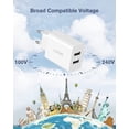 thumbnail image 4 of European Plug Adapter, 2-Pack 2.1A Europe Dual USB Wall Charger Travel Power Adaptor International EU Charging Block, 4 of 5
