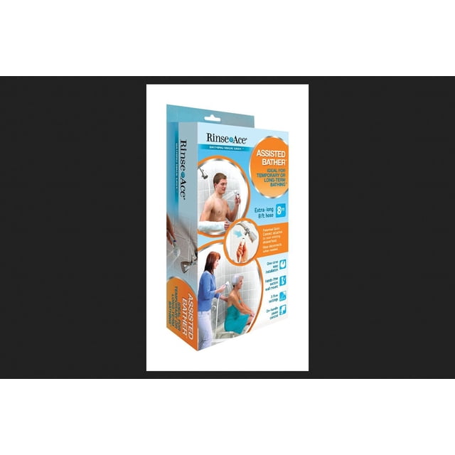 Sistema de baño asistido Rinse Ace, manguera de PVC de 2,4 m, color blanco