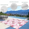 thumbnail image 3 of Pink Roses Outdoor Rug for Patio/Deck/Porch, Non-Slip Large Area Rug 5 x 7 Ft, Valentine's Day Love Floral Stripes Romantic Indoor Outdoor Rugs Washable Area Rugs, Camping Rug Carpet Runner, 3 of 8