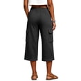 thumbnail image 6 of Cargo Capri Pants for Women with Pockets Straight Leg Loose Fit Drawstring Waisted Casual Capris, 6 of 8