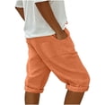 thumbnail image 4 of Miluxas Capris Pants for Women Summer Casual Loose Drawstring Elastic High Waist Straight Lounge Beach Cropped Trousers Orange XXXL(XXXL), 4 of 8
